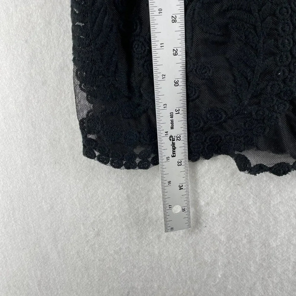 Express Dress Women's Sz Small Solid Black Lace Lined Scoop Neckline Embroidered - Picture 4 of 13